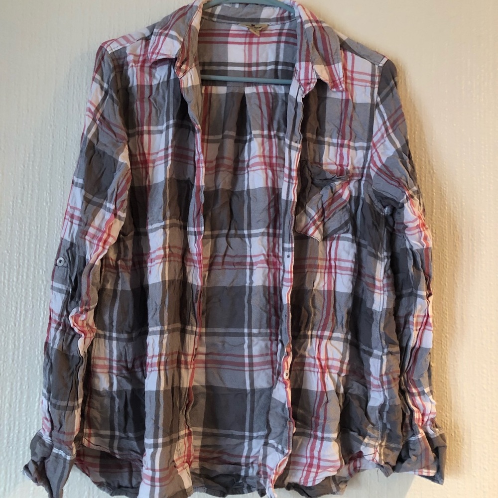 Gray and pink flannel